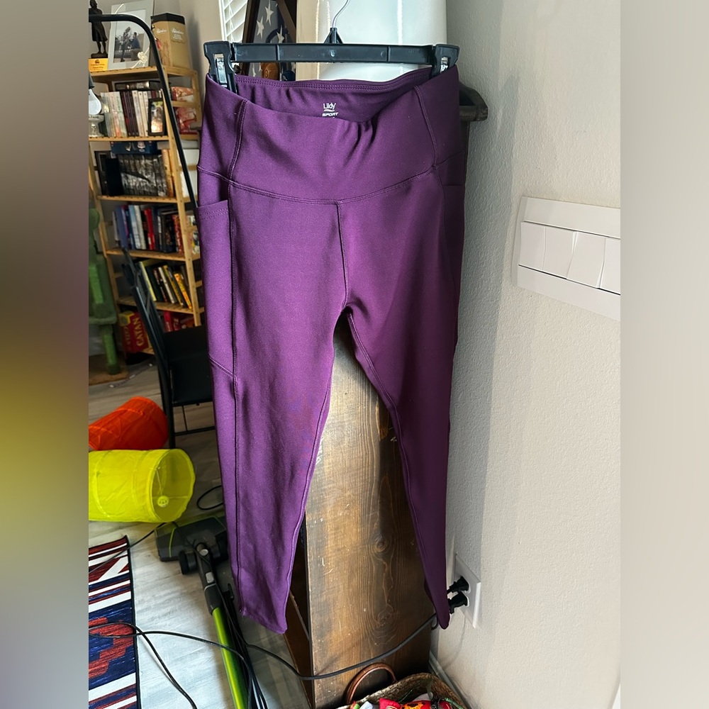 Purple Running or Workout Leggings, Lildy, Size S-M